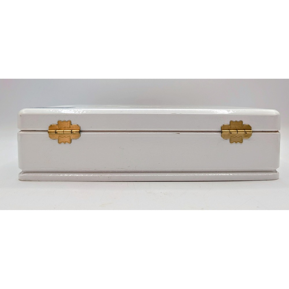 Villiger Cuellar Connecticut Kreme White Wooden Empty Cigar Box Churchill 7x50 - Picture 4 of 13